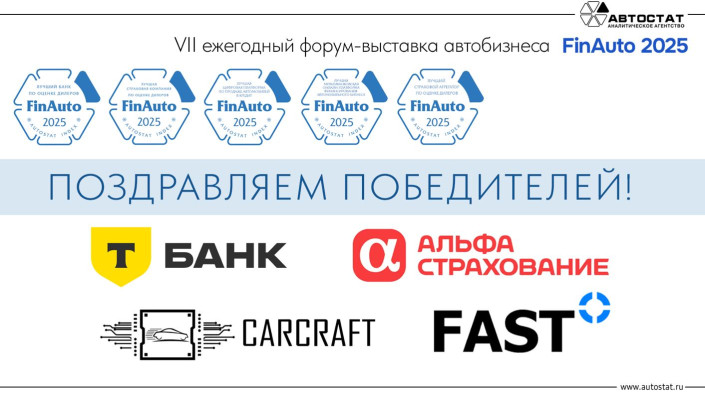 Агентство «АВТОСТАТ» назвало победителей премии «FinAuto – 2025»