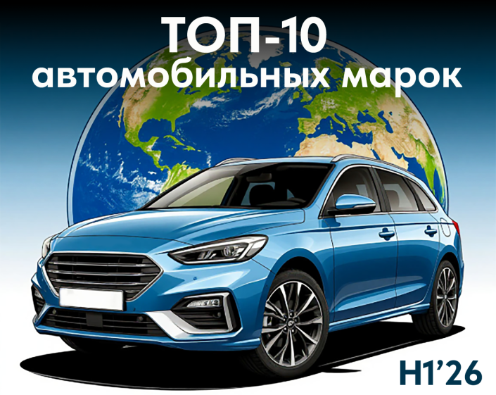 ТОП-10 марок по мировым продажам автомобилей в 1 полугодии 2026 года