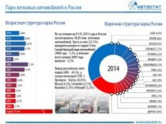 Структура парка легковых автомобилей в России в 2015 году