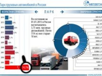 Структура парка грузовиков в России в 2015 году