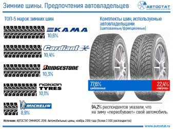 Какие зимние шины предпочитают российские автовладельцы?